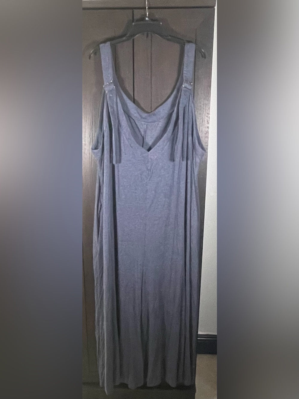BloomChic US 28 Heather Blue Cold Shoulder V Neck Maxi Dress